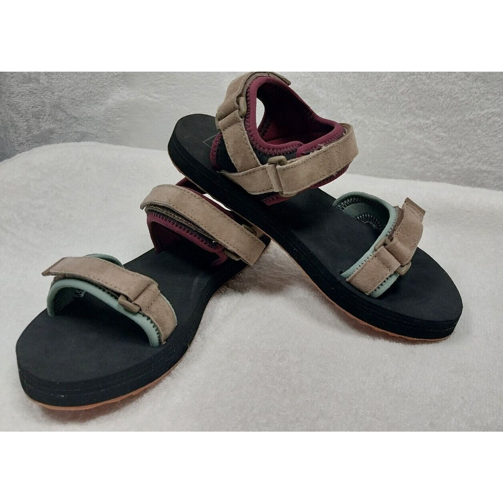 VANS Tri-Lock Outdoor Suede-Walnut Sandals Adjustable Straps SIZE 7 WOMENS